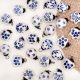 25 Pieces Blue and White Star and Balls Ceramic Christmas Ornaments